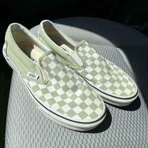 Desert Sage checkered vans
